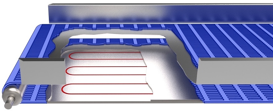 Diagram of an Electric Conveyor Belt Heater Assembly